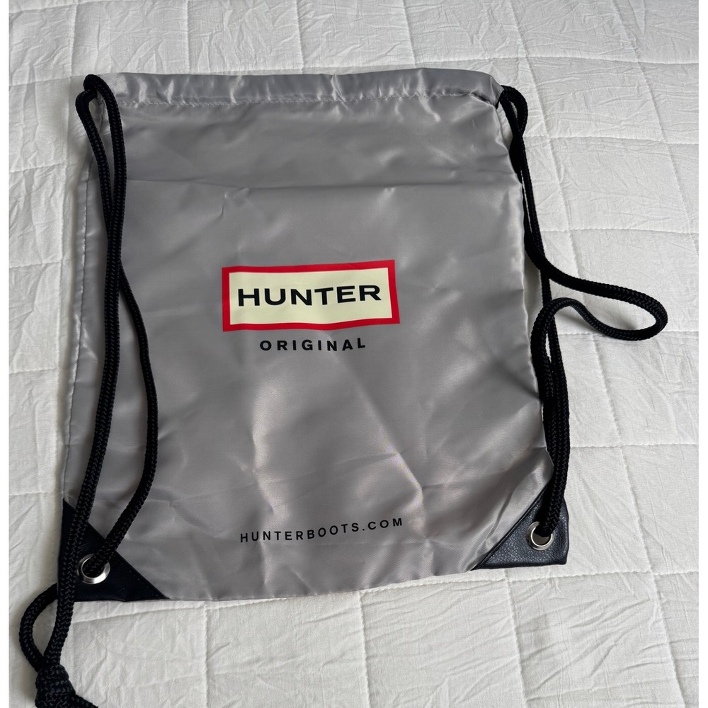 Hunter Original Drawstring Backpack Bag Gray Nylo… - image 2